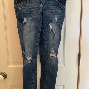 Pinkblush Ripped Blue Skinny Maternity Jeans